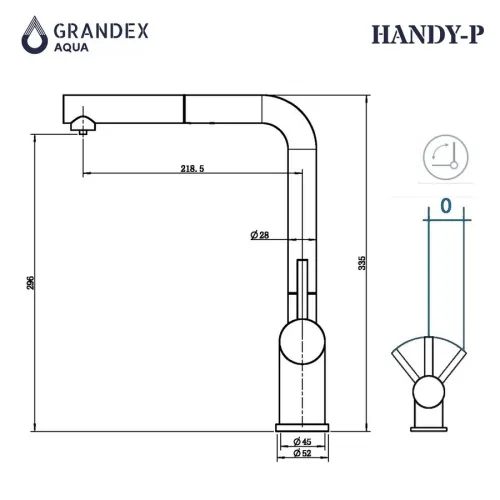 Смеситель Grandex Aqua Handy-P — фото 4