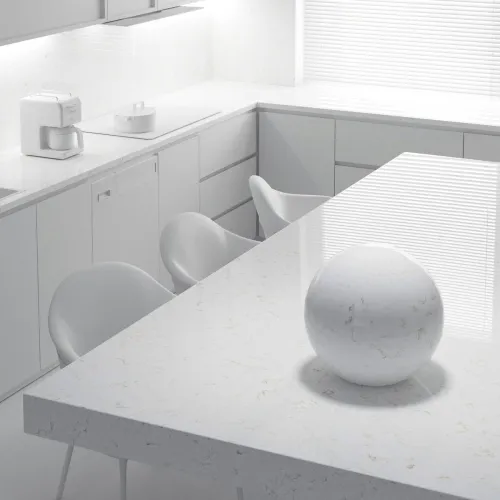 Noblle Quartz Q716 Carrara Sun (Солнечная Каррара) — фото 3