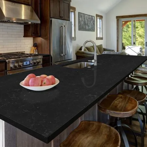 Noblle Quartz Q719 Carrara Black (Чёрная Каррара) — фото 2