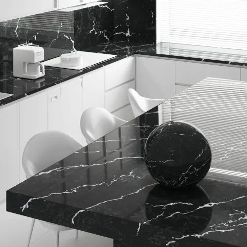 Noblle Quartz Q801 Beton Marquina (Марквина Бетон) — фото 3