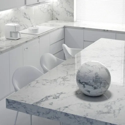 Noblle Quartz Q922 Arabescato White (Белая Арабескато) — фото 3