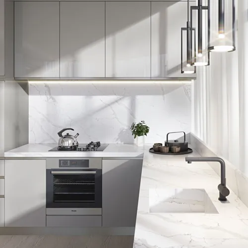 Кварцевый агломерат Primax 740 Rainbow Calacatta — фото 2