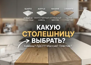 Какую столешницу выбрать для кухни: камень, ЛДСП, массив или пластик