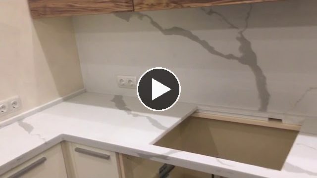 Видеообзор: Столешница на кухню из кварцевого камня Samsung Radianz MW123 Monaco White